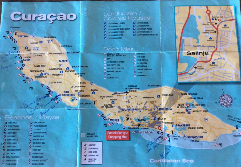 Curaçao-mapa da ilha