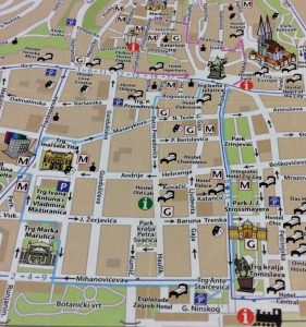 o que fazer em Zagreb Mapa da cidade