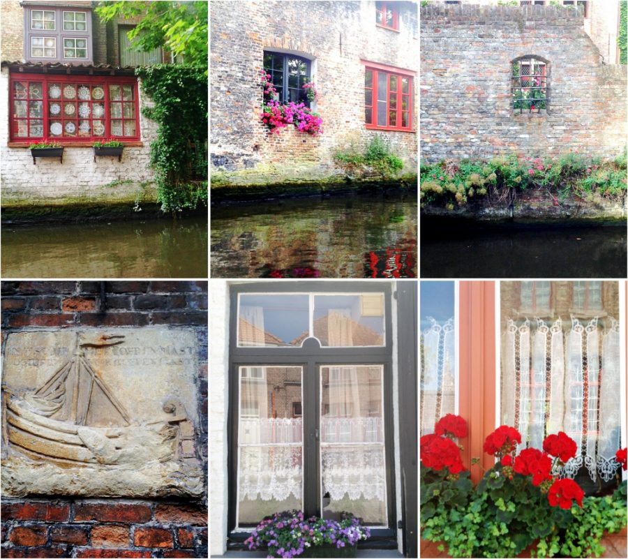 Bruges - detalhes charmosos das janelas e paredes
