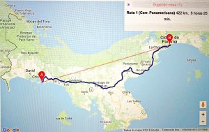 Mapa - Cidade do Panamá a Boca Brava
