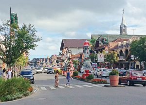 Centro de Gramado, decorado para o Natal